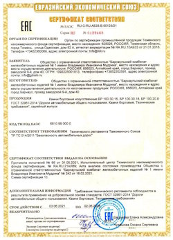 15.04.2022 Череповец - Приложение к сертификату соответствия железобетонных изделий - бортовые искуственные камни БР